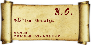 Müler Orsolya névjegykártya